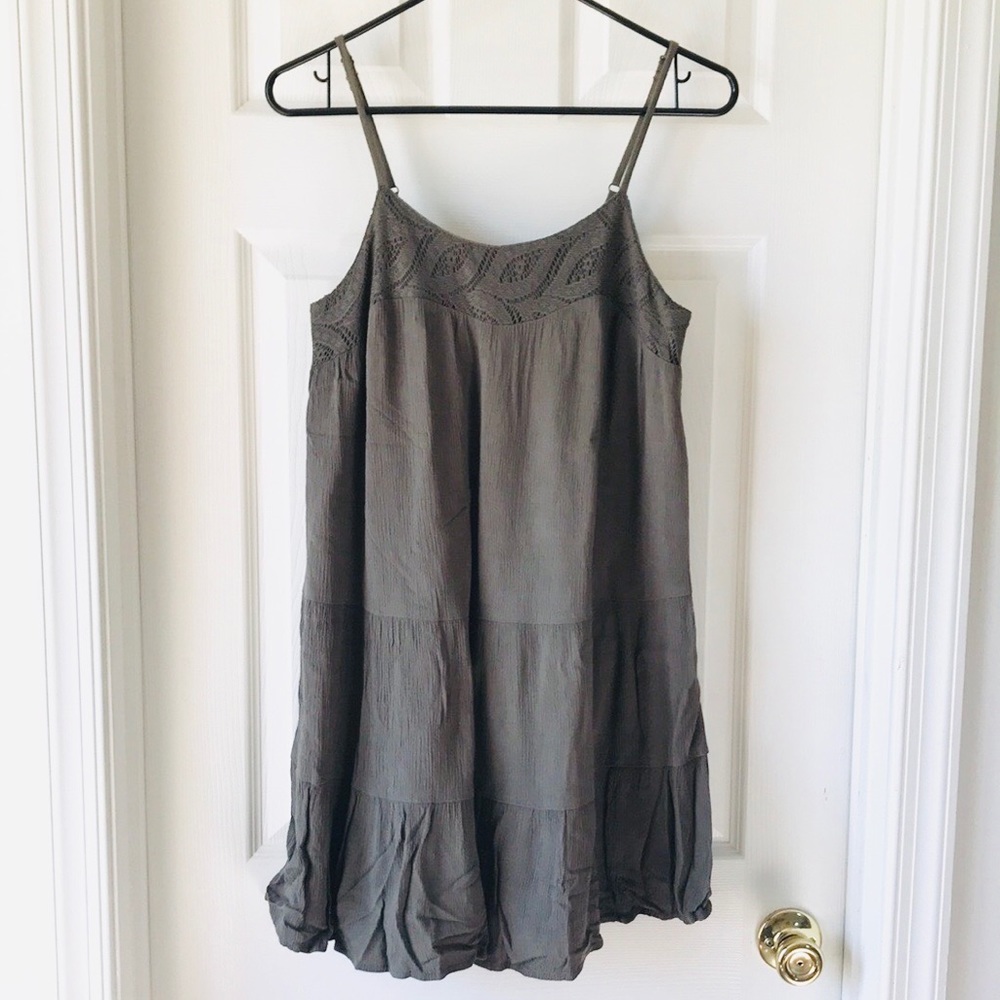Boho Olive green Crochet Detail Sundress